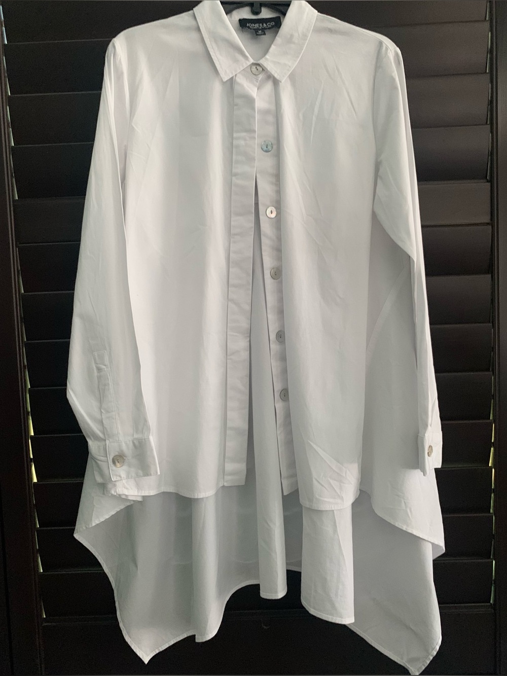Long White Button Down by Jones New York